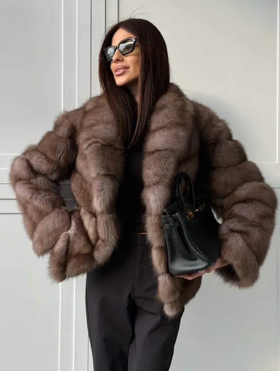 Куртка из куницы - воротник шаль - фото 15