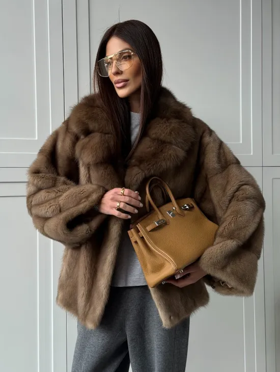 Куртка из меха норки - воротник куница - фото 17