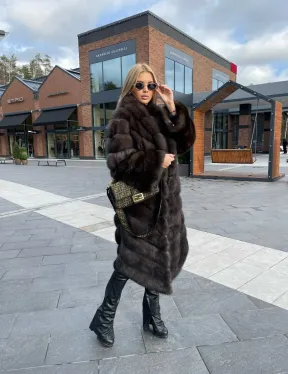 Шуба из меха соболя, воротник шаль - фото 6