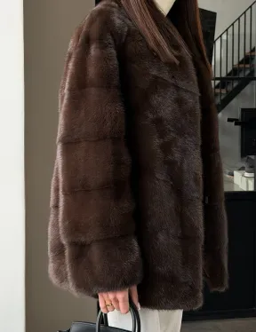 Женский норковый полушубок - фото 2