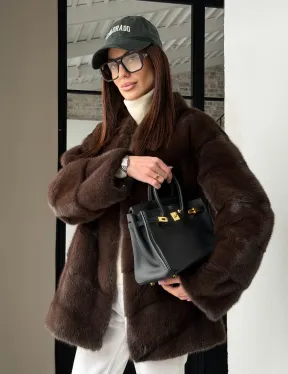 Женский норковый полушубок - фото 13