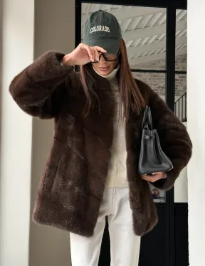 Женский норковый полушубок - фото 9