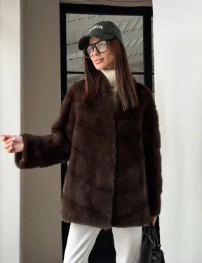 Женский норковый полушубок - фото 20