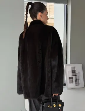 Модный норковый жакет «тренд 2026» Dark Espresso - фото 6