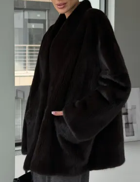 Модный норковый жакет «тренд 2026» Dark Espresso - фото 2