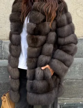 Шуба из меха баргузинского соболя - седина 2 - фото 2