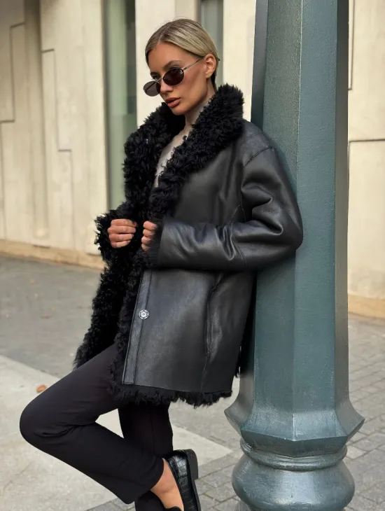 Дубленка из натуральной овчины Тиградо - фото 4