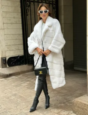 Белая шуба из мех норки NAFA - фото 2