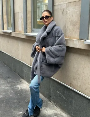 Норковое пончо - VELVET - фото 4