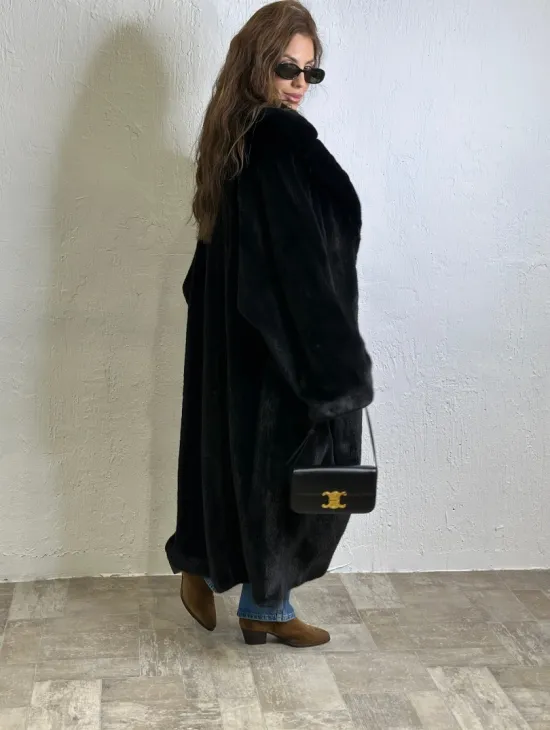 Норка BLACKGLAMA роспуск, английский воротник, кимоно - фото 5