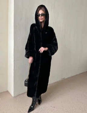 Шуба из аукционной норки VELVET, паркет с капюшоном - фото 4