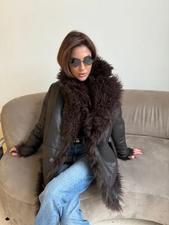 Шуба - дубленка из натуральной овчины (двусторонняя) - фото 8