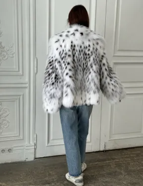 Полушубок из меха аукционной лисы (реплика канадской рыси) - фото 1