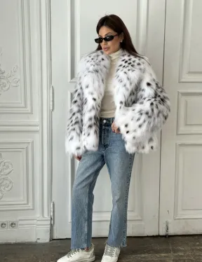 Полушубок из меха аукционной лисы (реплика канадской рыси) - фото 6