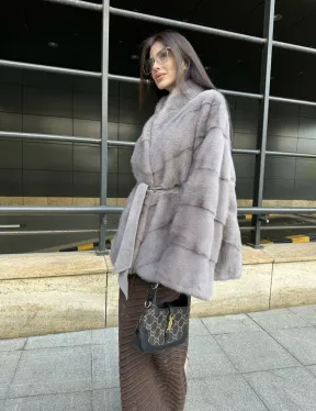 Шуба норковая дымчато-серого цвета - фото 7